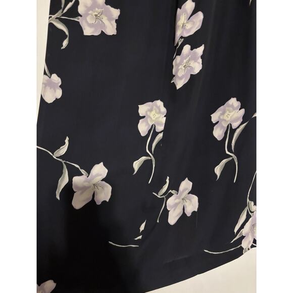 Ann Taylor LOFT Skirt 8 Maxi Long Silk Blue Floral - Picture 5 of 9